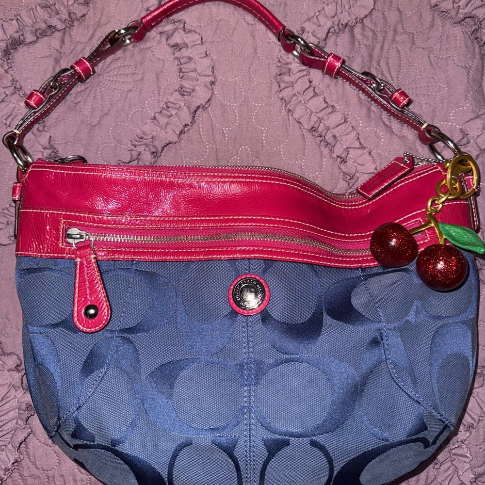 Coach Pink and Blue Shoulder Bag
